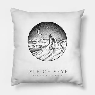 Isle of Skye, Scotland Dotwork Art Pillow