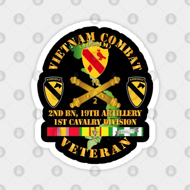 Vietnam Combat Veteran w 2nd Bn 19th Artillery DUI - 1st Cav Div - V1 Magnet by twix123844