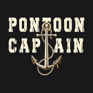 Pontoon Captain Distressed, Anchor Captain Skipper Gift T-Shirt