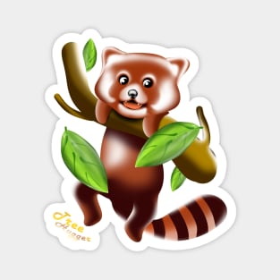 Tree hugger red panda kawaii spirit animal Magnet