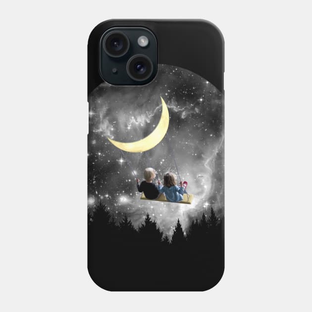 Moon Swing under the Stars Phone Case by Bluepress