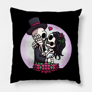 Skeletons Getting Married Pillow