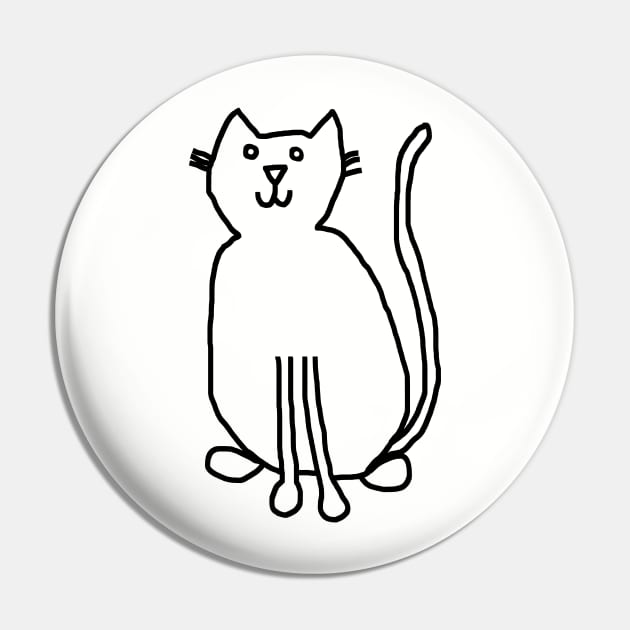 Cat Outline Pin by ellenhenryart