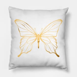 Gold Butterfly Pillow