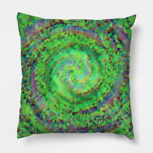 Diamond Swirl of Summer Green Leafs Pillow