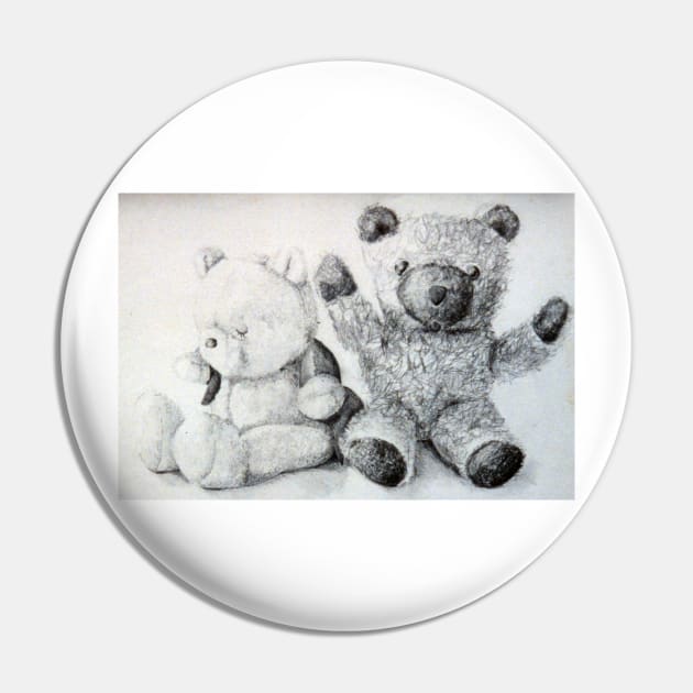 Teddy Bears - charcoal drawing by Avril Thomas Pin by AvrilThomasart