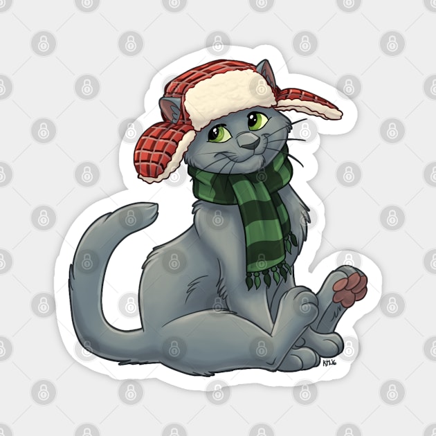 Cat in a Hat Magnet by mithmeoi