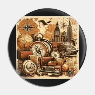 Retro Journey: Vintage Travel Elegance Pin