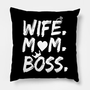 Wife Mom Boss  Mother's Day Pillow