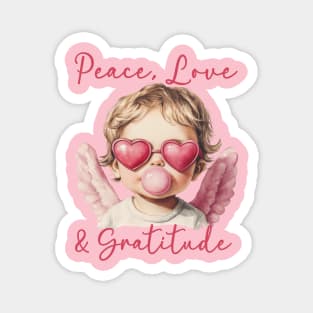 Peace, Love & Gratitude Bubble Gum Angel Magnet