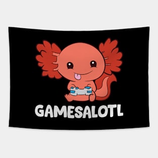 Funny Axolotl Lover Gamesalotl Tapestry