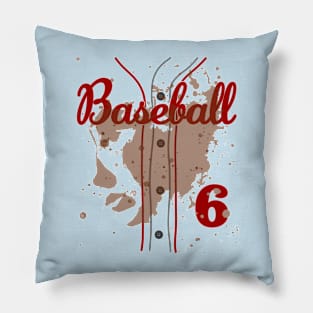 Baseball Jersey Number 6 Kids Baseball Uniform Dirty Funny #6 Pillow