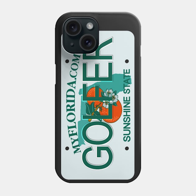 Golfer Florida License Plate Phone Case by Mel's Designs