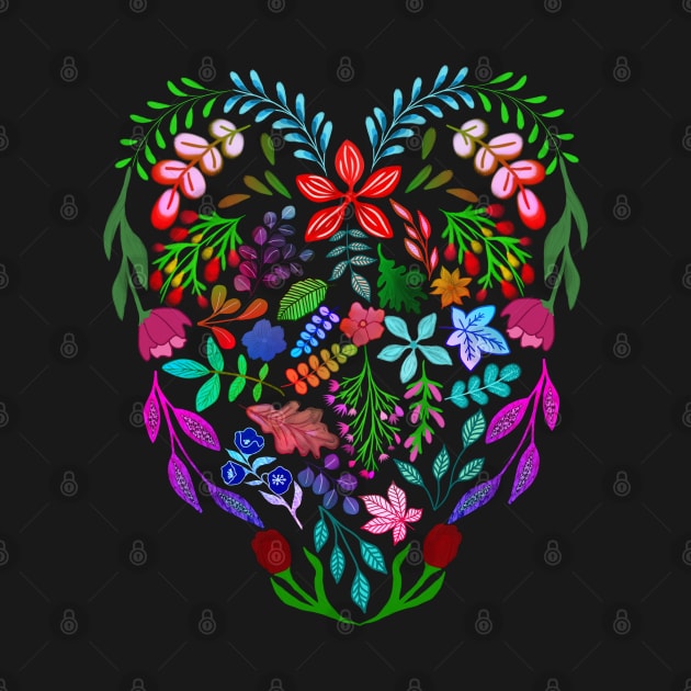 PRETTY COLORFUL FLORALS HEART by FLOWER_OF_HEART