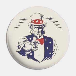 Uncle Sam Aviation Planes WW2 Vintage Propaganda Pin