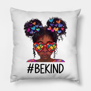 Be Kind Messy Bun Black Girls Pillow