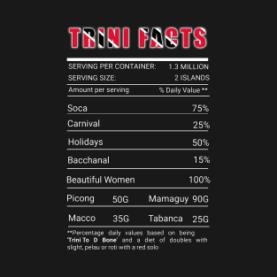 Trinidad Nutrition Facts| Trinidad Flag| Trini To D Bone T-Shirt