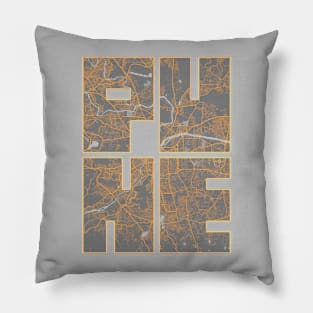 Pune, Maharashtra, India City Map Typography - Bauhaus Pillow