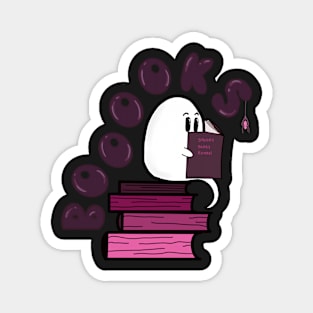 Book lovers design, boooooks, nerdy ghost Magnet