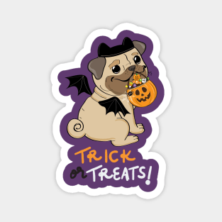 Halloween cartoon pug with candies Magnet