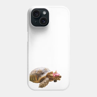 Sulcata with Flower Hat Phone Case