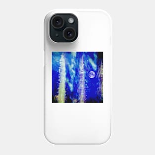 winter moon abstract digital painting Phone Case