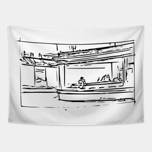 diner sketch nighthawks hopper Tapestry