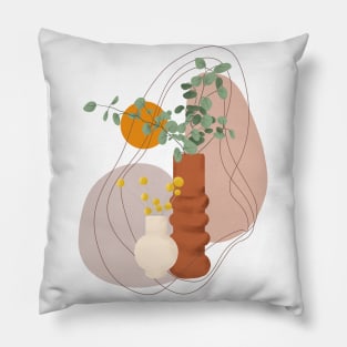 Mi century modern vases 4 Pillow