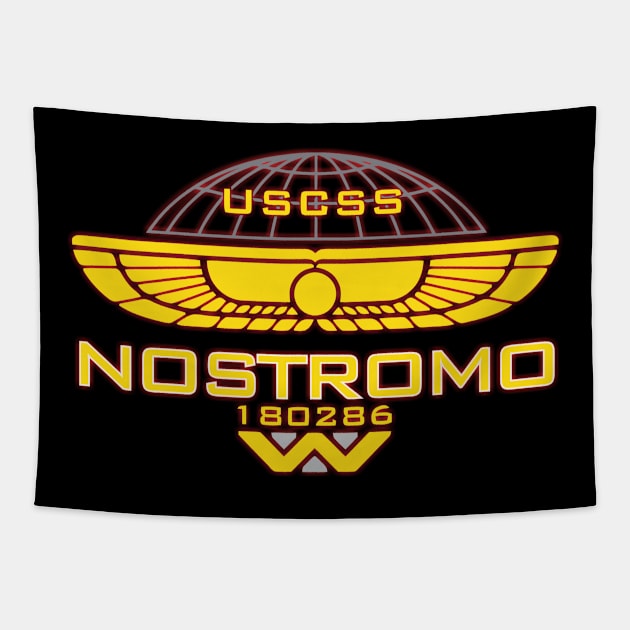 Nostromo Weyland Logo Alien Tapestry by joeysartworld