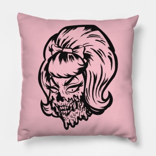 Zombie girl melting by Bad Taste Forever Pillow