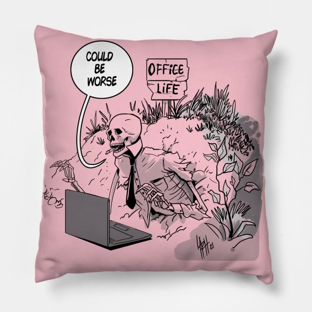 Workplace Skeleton: When the Office Becomes Eternal Pillow by SeleneWitchStore