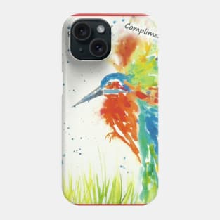 Colourful Kingfisher, "Fishing for Compliments!" Phone Case