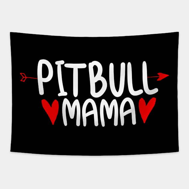 Pitbull Dog Mom Tapestry by KAWAIITEE