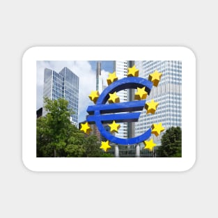 Euro symbol in front of the ECB building, Frankfurt Magnet