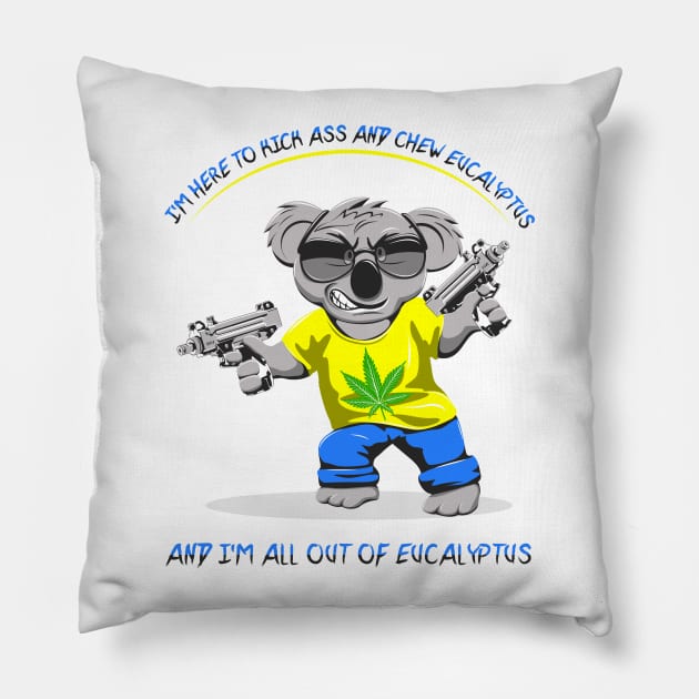 Ass Kicking Koala Pillow by CaffeineBlitz