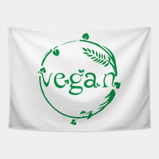 Vegan Green Leaves Vegetarian Tapestry