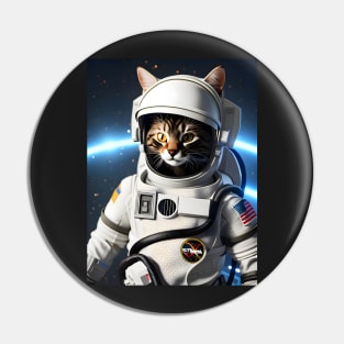 Astronaut Cat - Modern Digital Art Pin