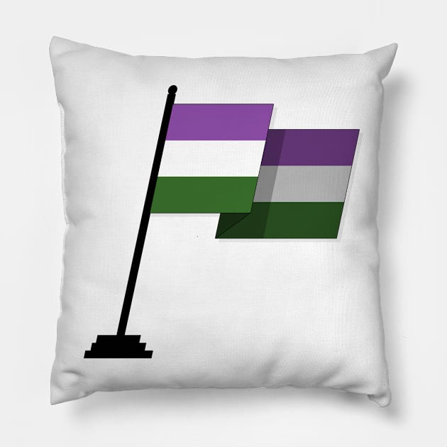 Large Waving Flag in Genderqueer Pride Flag Colors Pillow by LiveLoudGraphics