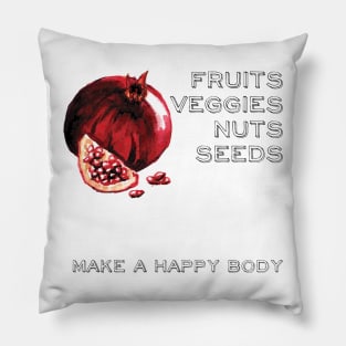 Vegan Slogan Pomegranate Pillow