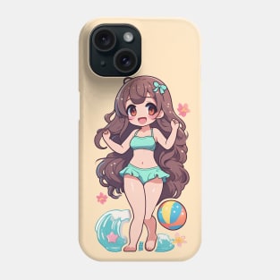 Cute anime girl in bikini Phone Case