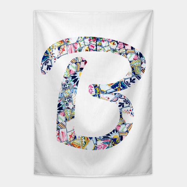 Gaudi Mosaic Letter B Tapestry by aterkaderk