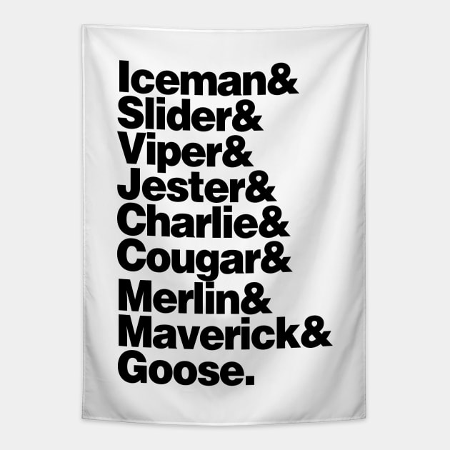 Top Gun Name List Tapestry by NotoriousMedia