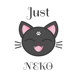 Just Black Neko Funny T-Shirt T-Shirt