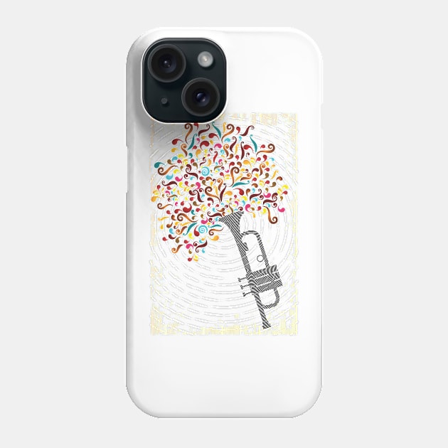 Retro stamp illustration with colorful music explosion Phone Case by schtroumpf2510