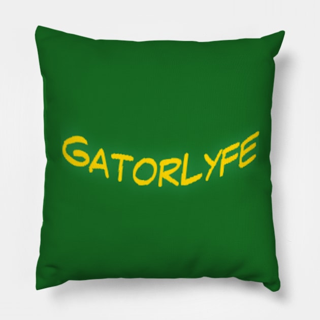 Green n gold font Pillow by GatorLyfe Clothing