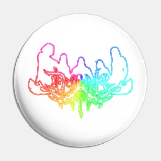 Rainbow Neon Sign Dethklok Logo Pin