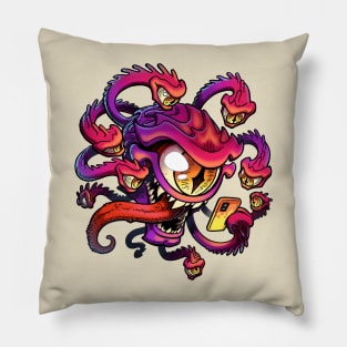 Beholder on the Phone Pillow