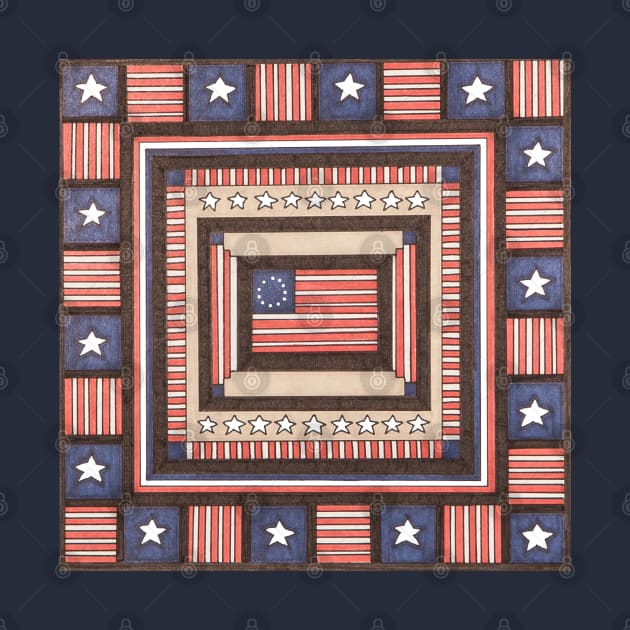 Stars and Stripes Color Square by ErinBrieArt