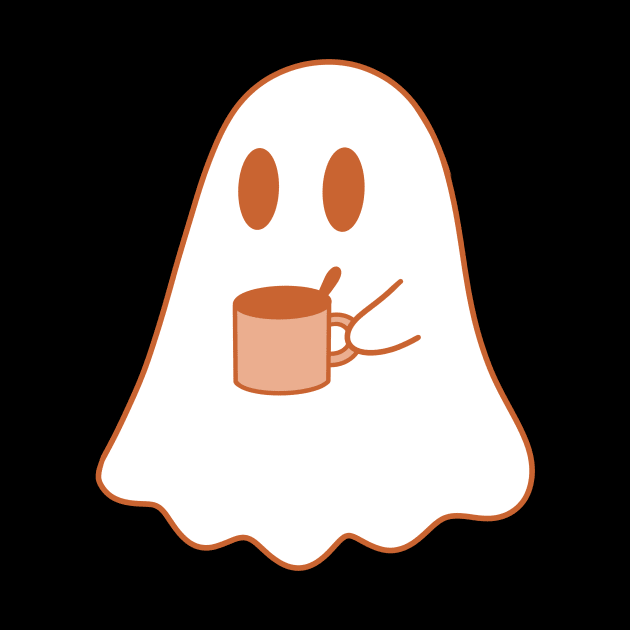 A cute ghost with a cup of tea/coffee/hot chocolate by loulou-artifex