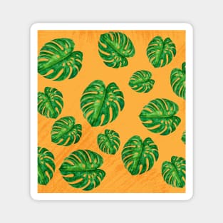 Mustard Tropical Monstera Magnet